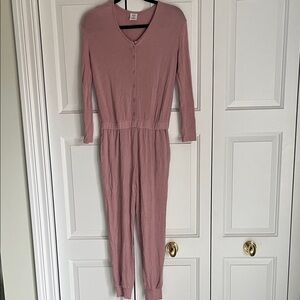 Pink Button-Up Jumpsuit